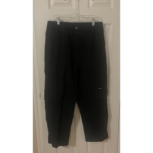 Pudala Pants Mens 36 X 30 Black Cargo Ripstop Expandable Waist Workwear